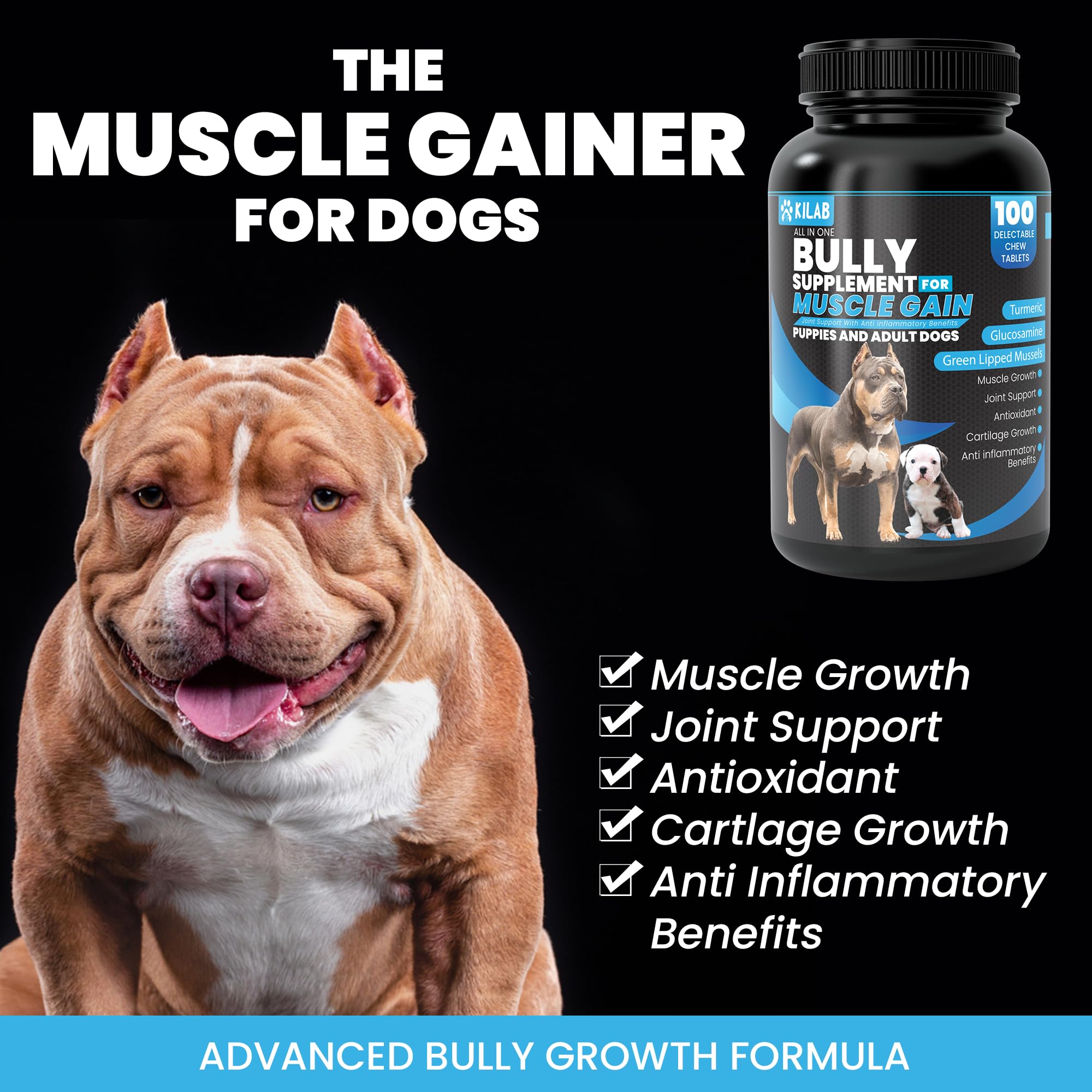 Weight Gain Bully Vitamins For Dogs Bully Max Muscle Gain Tabs