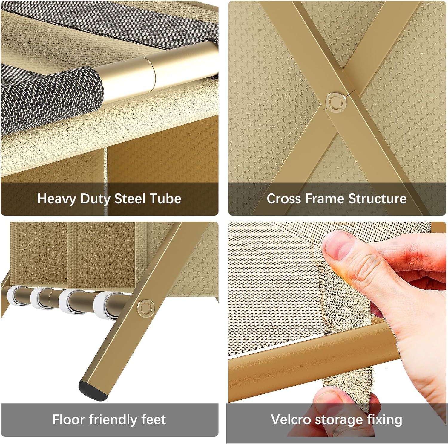 Huhote Luggage Rack with Storage
