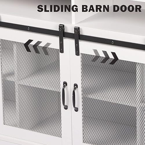 Miniatura 8 de TOLEAD Soporte de TV de granja para TV de más de 65 pulgadas, centro de entretenimiento de granja, centro de entretenimiento de 34 pulgadas de alto,