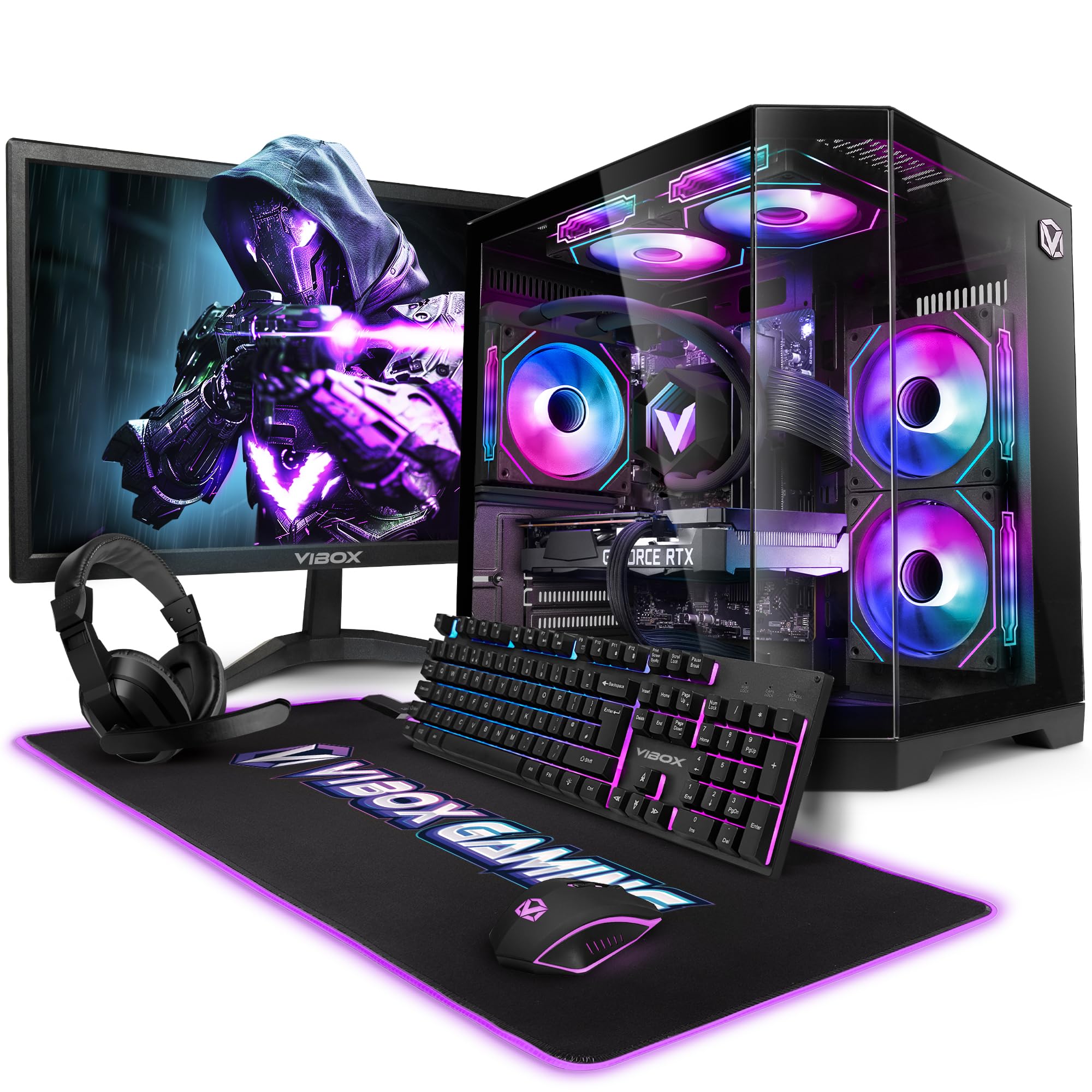Vibox IV-653 PC Gaming Completo • AMD Ryzen 7 9700X 8 cores • Radeon RX 9060 XT 16GB • 16GB RAM • 1TB SSD • Windows 11 • Schermo da 23 pollici • WiFi 6 + Bluetooth 5.4