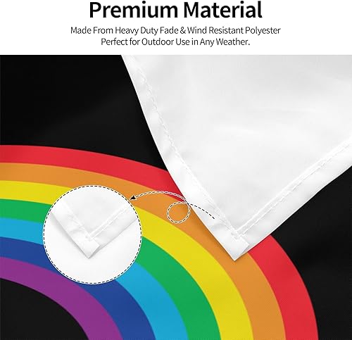 Miniatura 8 de Bandera de nube arcoíris de 3 x 5 pies, banderas grandes con ojales para exteriores, patio, jardín, puerta, balcón