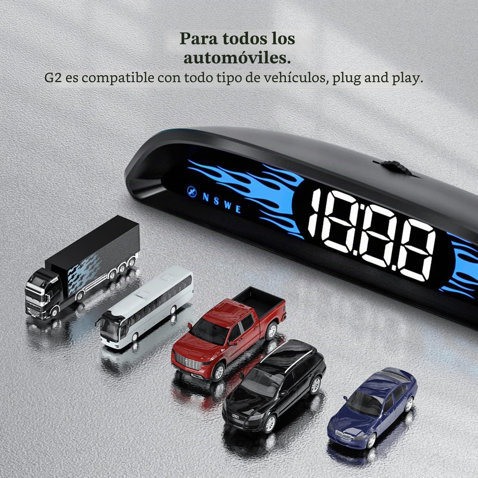 Velocímetro GPS para coche, mostrando velocidad, velocímetro, recordatorio de velocidad y recordatorio de conducción de fatiga, compatible con todos los coches, pantalla frontal