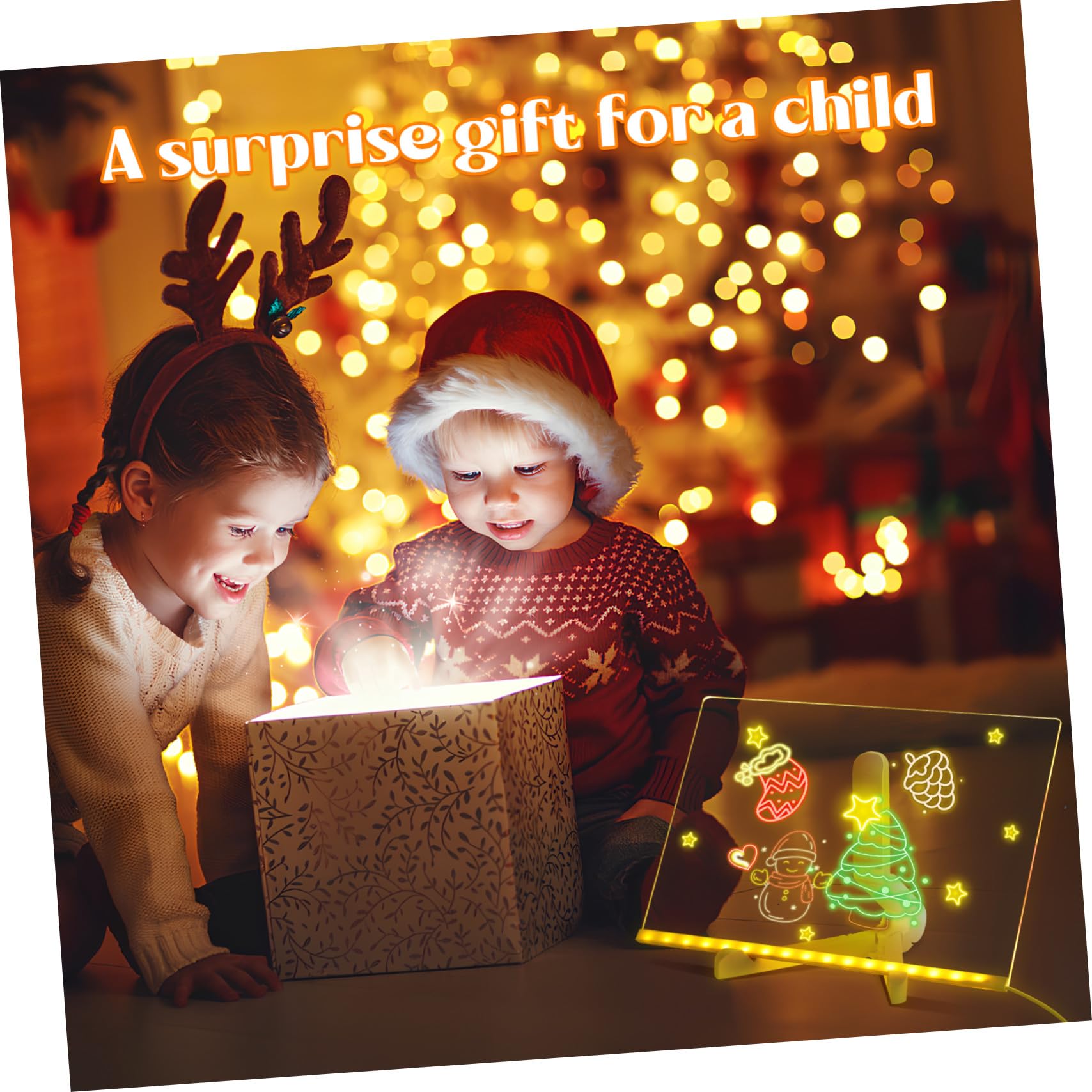 Lavagna Luminosa LED per Tavoletta Acrilica Cancellabile con Supporto Scrittura e Colori per Apprendimento e Creatività Notturna