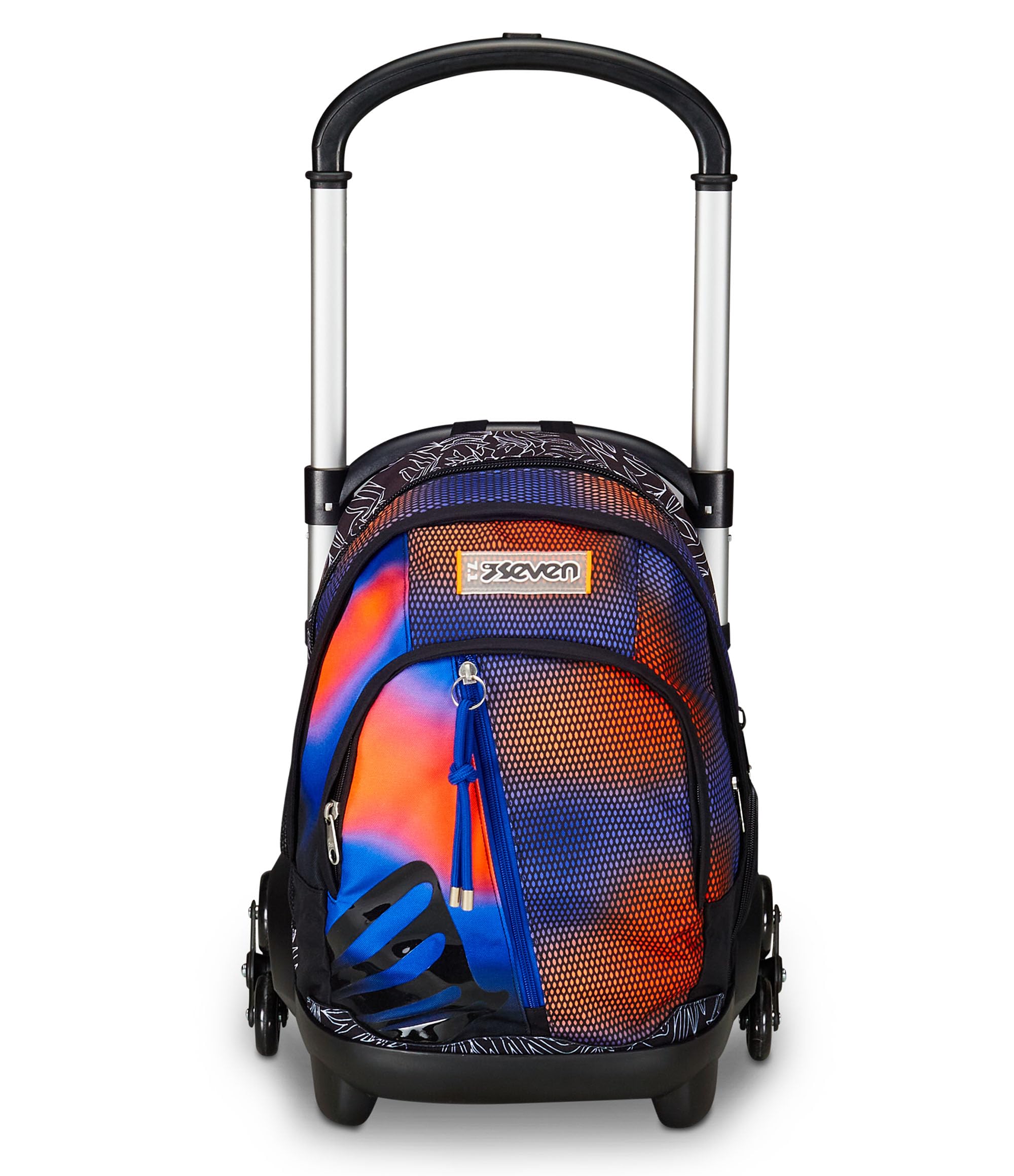 Seven Trolley Scuola Flex 3 Ruote, Blu, Shadefull Boy, 3 in 1, Triplo Uso, Zaino Con Carrello Sganciabile, Tasca Porta Borraccia e Crossover System, Zaino Scuola Viaggio, Bambino Ragazzo
