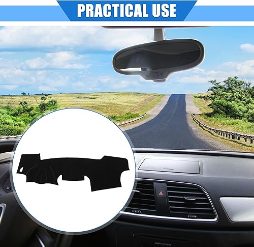 Miniatura 2 de Funda protectora de poliéster para salpicadero de automóvil compatible con Toyota RAV4 2001-2012, protector de poliéster negro para consola central