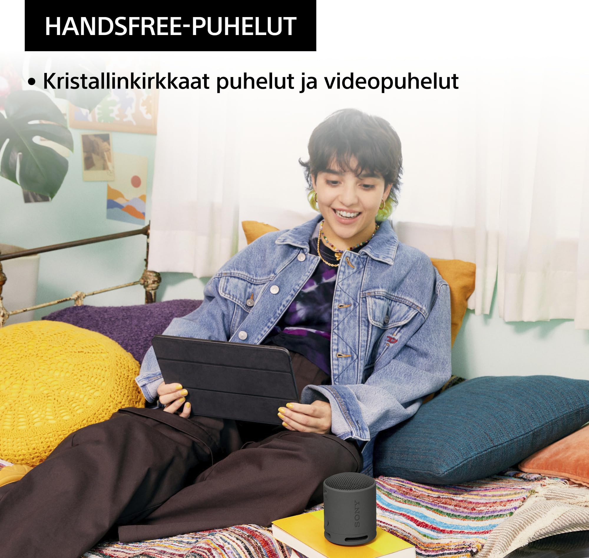 Sony SRS-XB100 - Bezprzewodowy głośnik Bluetooth, przenośny, lekki, podróżny, trwały, wodoodporny i pyłoszczelny IP67, akumulator 16 godz., uniwersalny pasek, zestaw głośnomówiący, jasnoszary