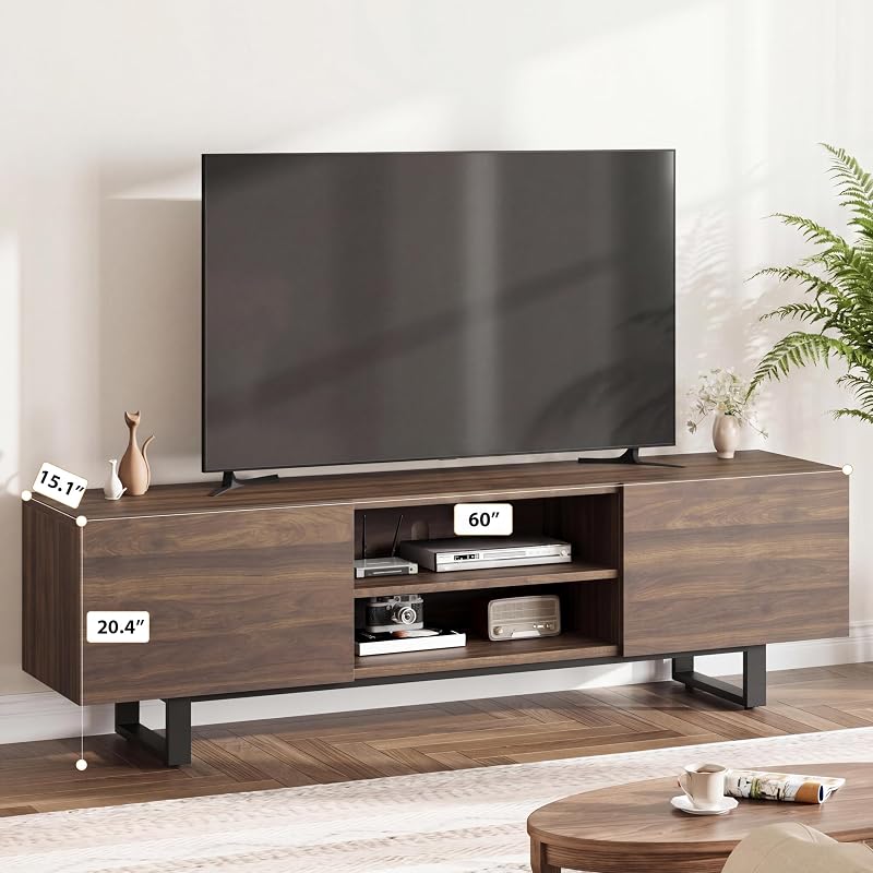 60" Industrial TV Stand with 2 Drawers for TVs Up to 65 Inch image 2