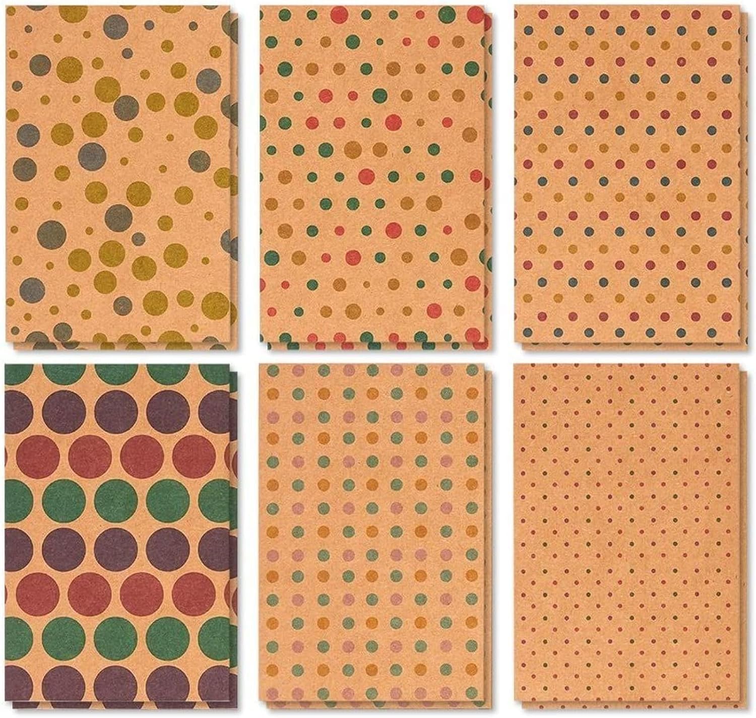 BEST PAPER GREETINGS Blank Cards & Envelopes - 4 x 6 In Kraft Paper, 36-Pack Polka Dot Note Cards with Envelopes for All-Occasion Thank You & Birthday