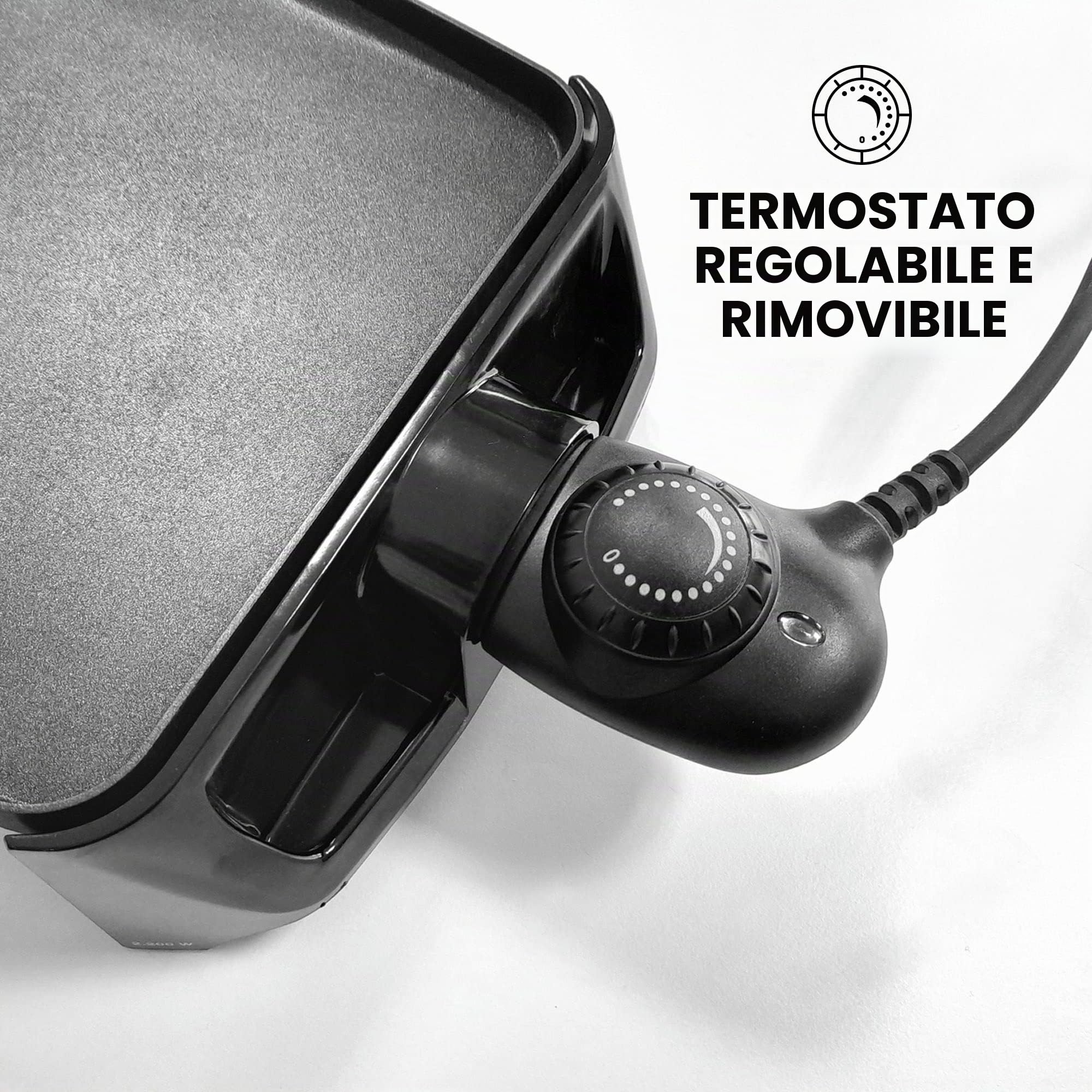 Jata gr195 – Piastra di cottura elettrica, antiaderente, 2200 W, colore: nero