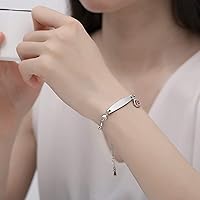 Vista 3 de mnmoom Pulseras de alerta médica para mujeres 6.5-8 pulgadas ajustables corazón links pulseras médicas con grabado