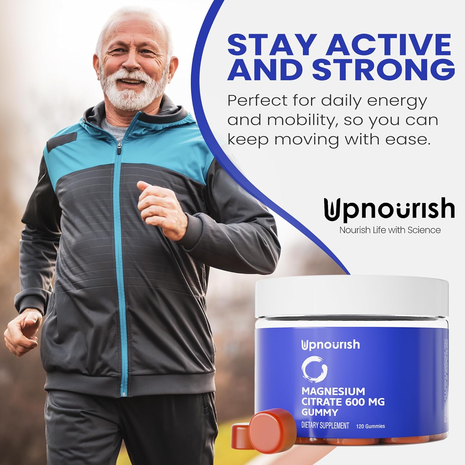 UpNourish Magnesium Gummies for Adults & Kids Magnesium Citrate Gummies 600mg, Calm Supplement for Muscle Relaxation, Bone and Digestive Health, Citrato de Magnesio, Vegan, Non-GMO, 120 Count - Image 5