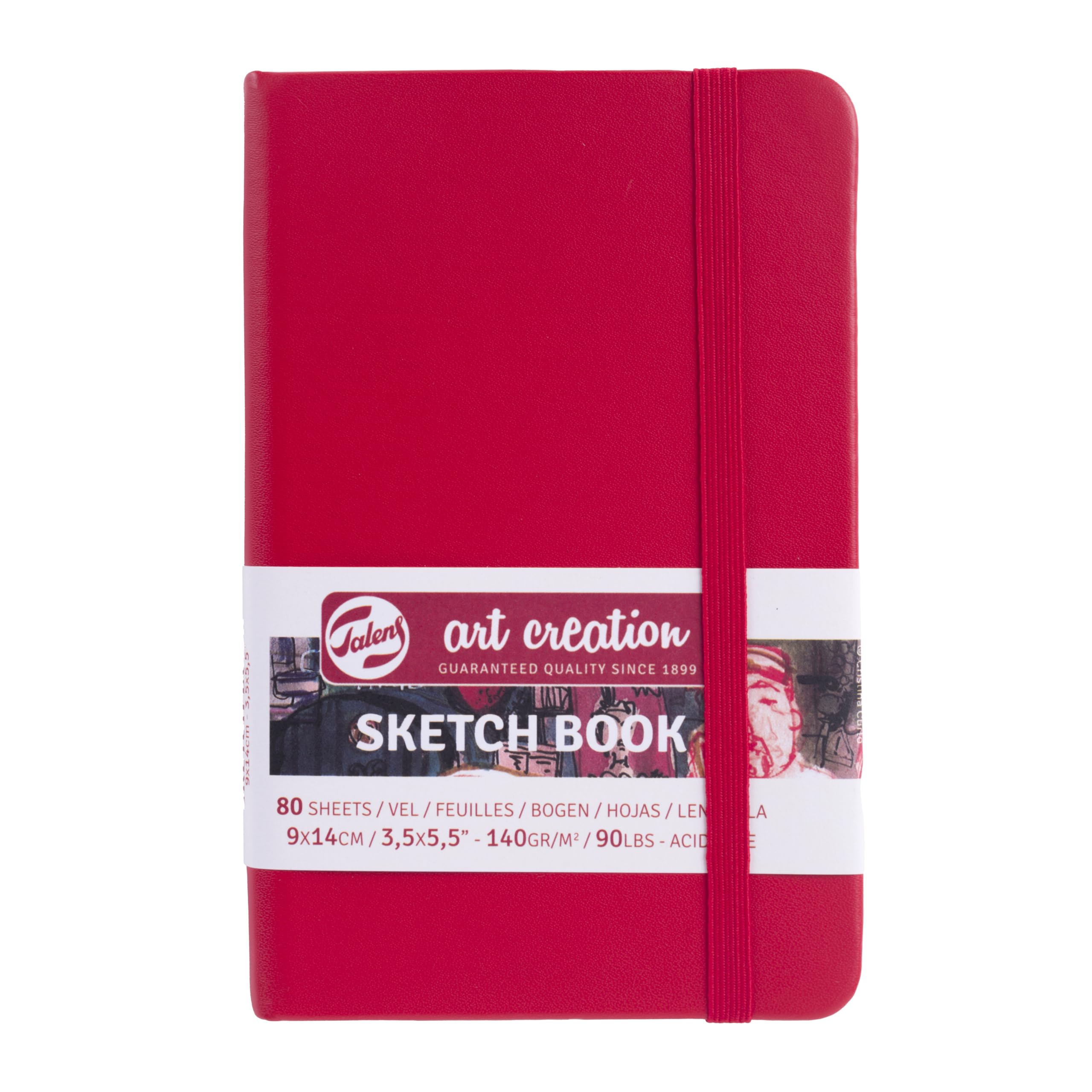 Talens Art CreationSketchbook 80 Sheets, 9 cm x 14 cm, Red