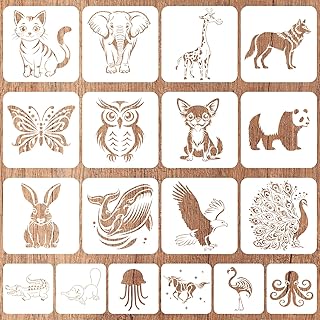 18pcs Stencils for Painting, Wall Stencils for Crafts Reusable Art Templ...