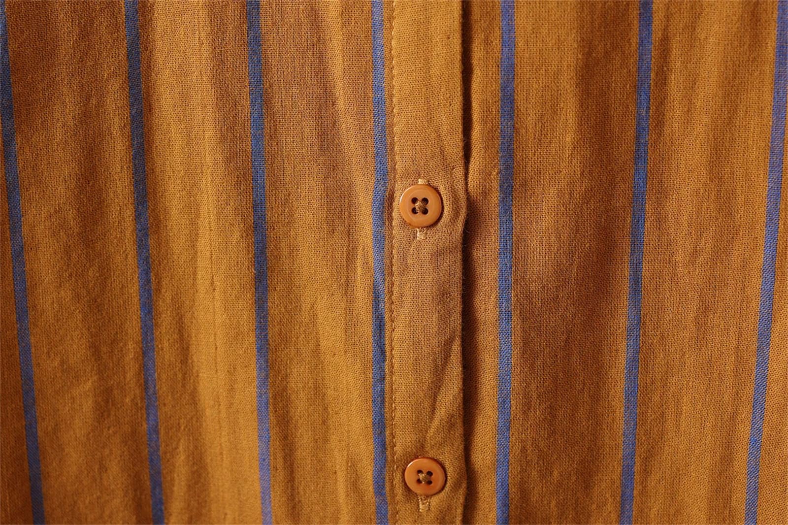 Blusas para mujer, estilo casual, a rayas, de manga larga, vintage, holgadas