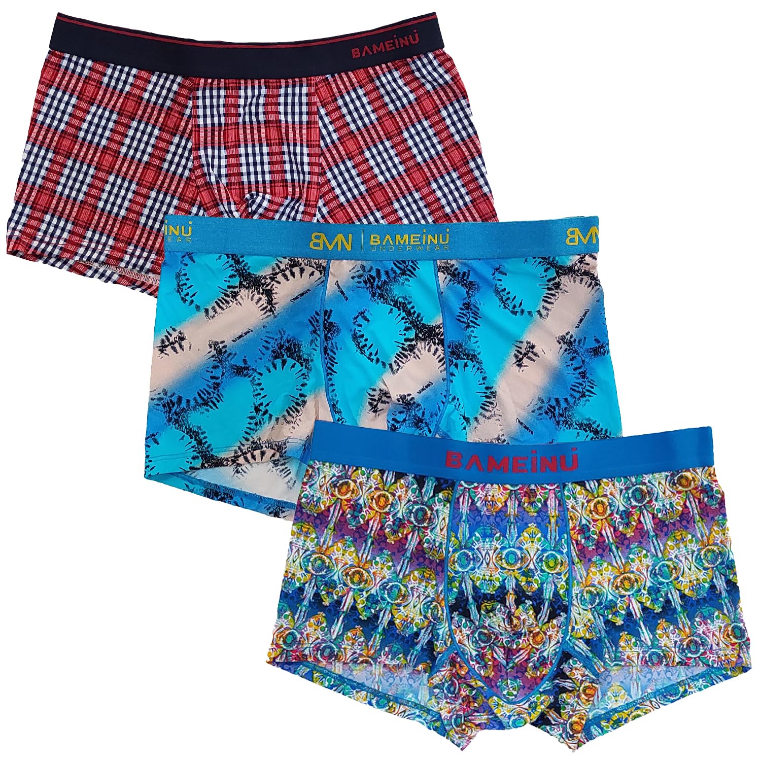 amoureux Pack of 3 Nylon Cool Fabric Printed Men Trunk-picture-48