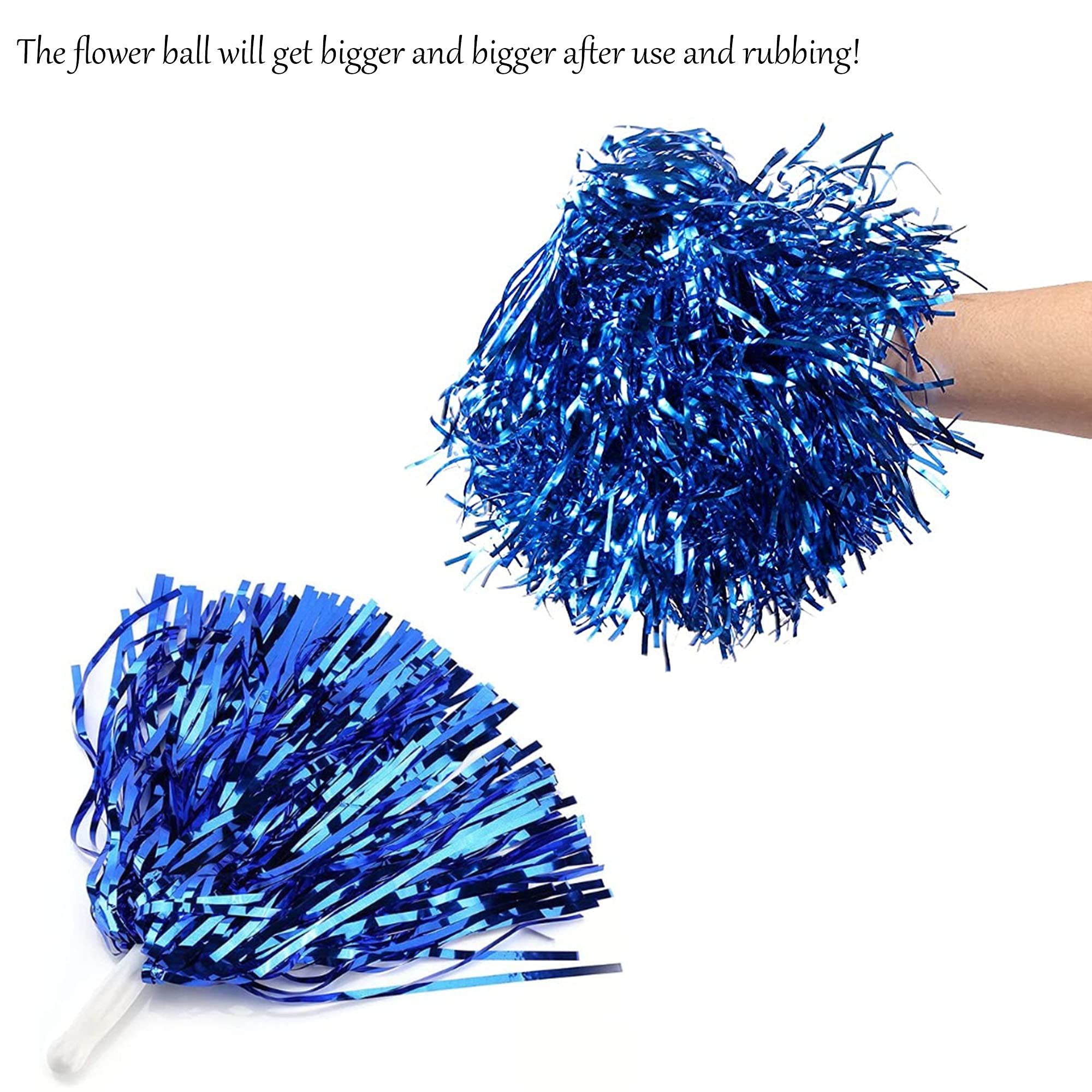 Cheer Leader Poms Bright Metallic Cheers Ball Squad Pompons Hand Flower Spirit Cheering Pom Sports Games Team 6 PCS