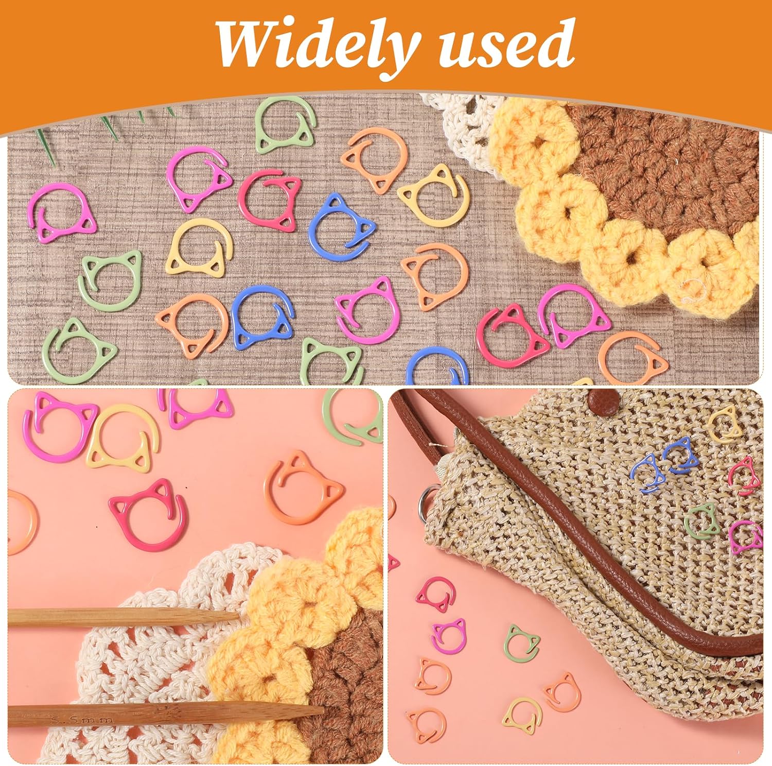 60Pcs Cat Stitch Markers, Metal Multicolor Crochet Stitch Markers