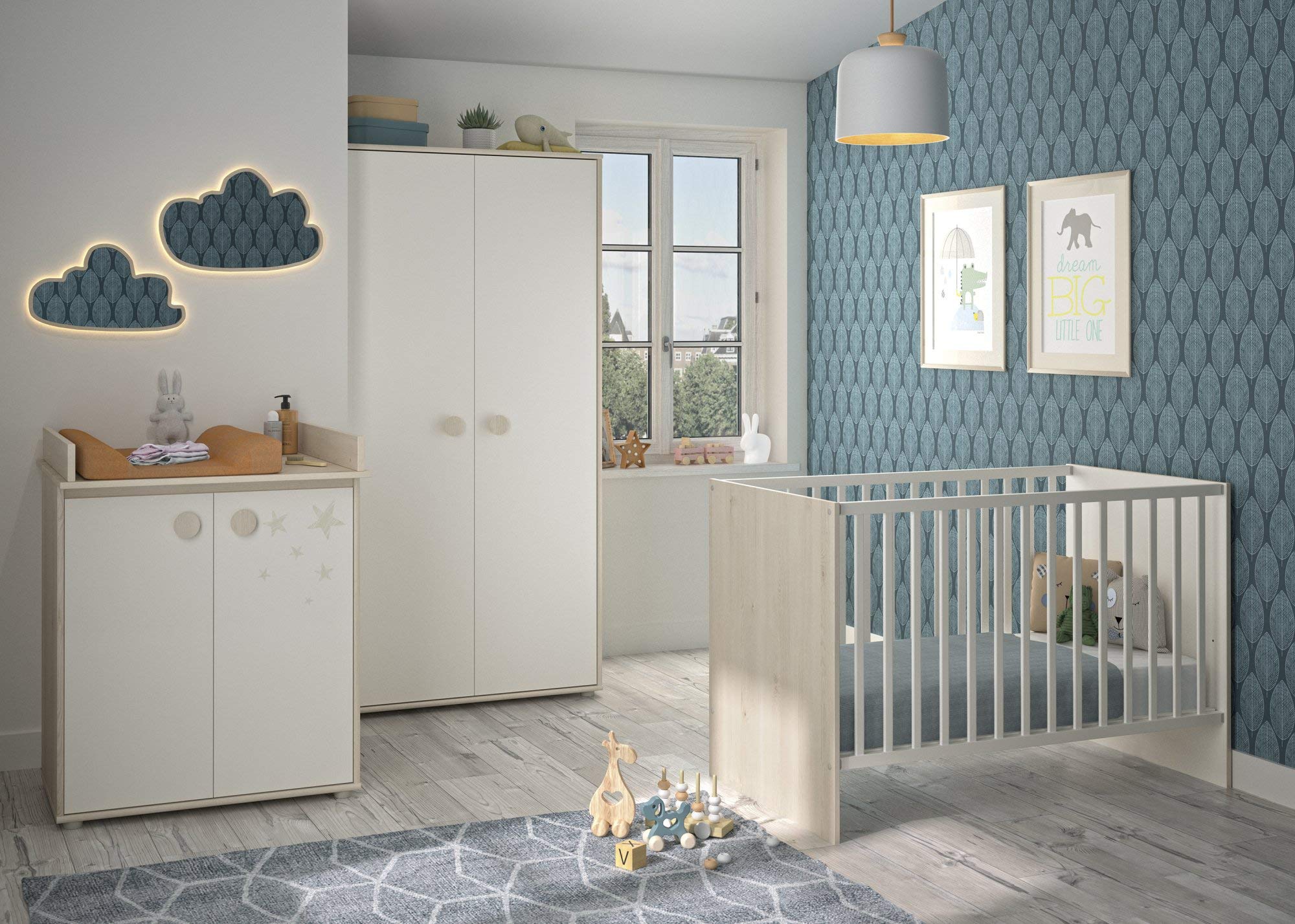 Cassettiera Beldinupp Con Piano Fasciatoio Rimovibile 93 X 110 X 55 Cm Effetto Rovere Grigio Encasa 90470731