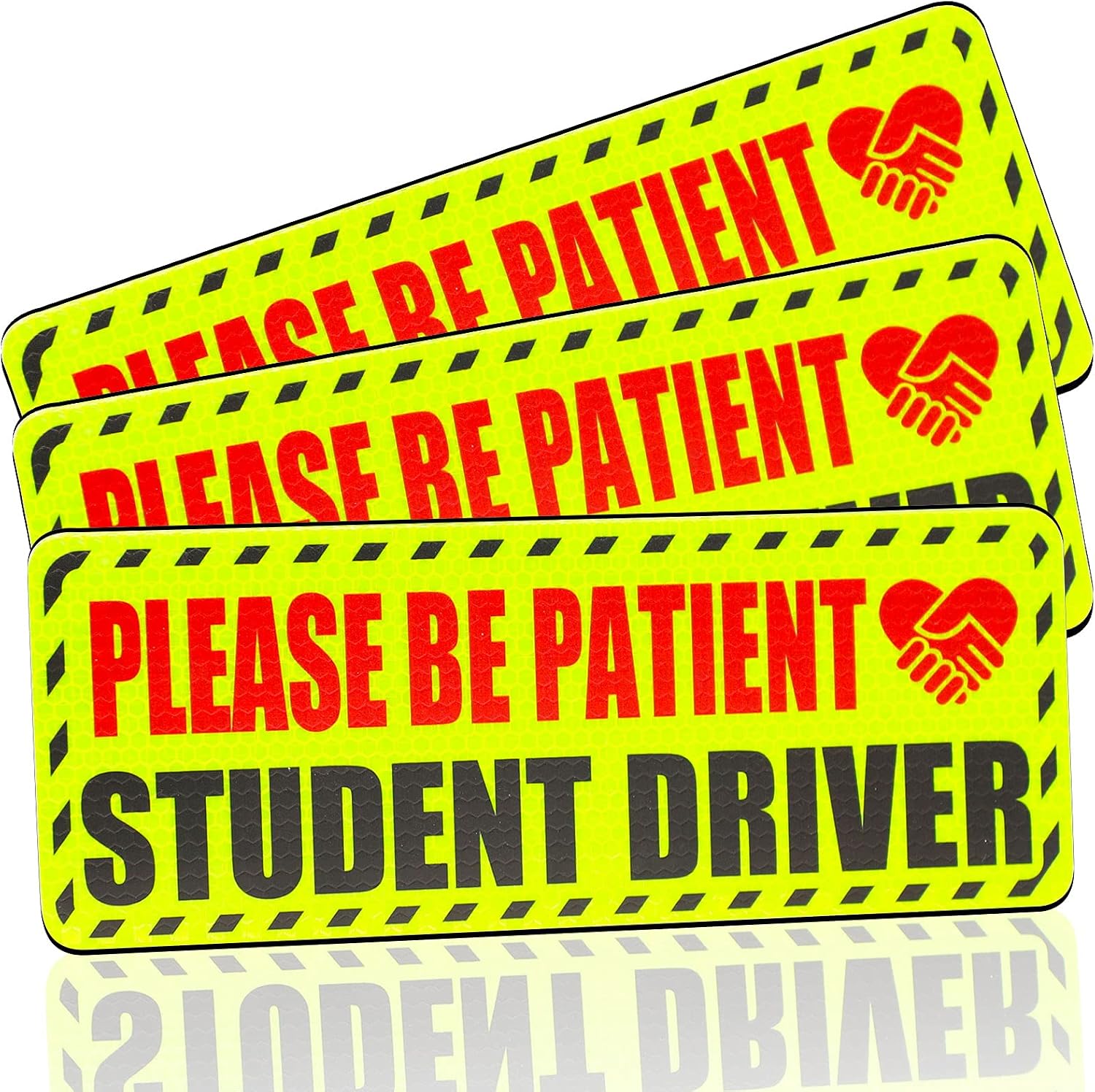 3 PCS Premium Student Driver Magnet for Car, Please Be Patient Student Driver Magnet, Upgraded Strong Reflective Vehicle New Driver Sticker for Car