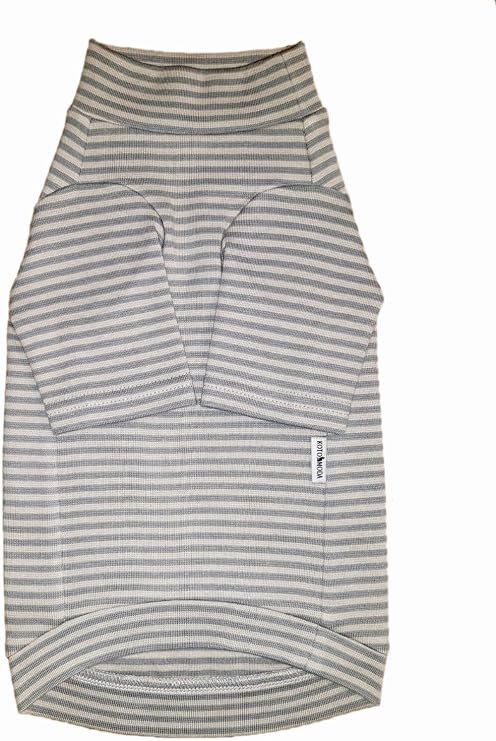 Cat's Warm Sweater with Long Sleeves and Grey Light Stripes (L)