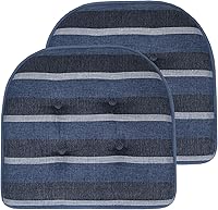 Vista 90 de Sweet Home Collection - Cojín de espuma viscoelástica para silla con capitoné, antideslizante, parte trasera de goma, en forma de U, 17 x 16 Gris