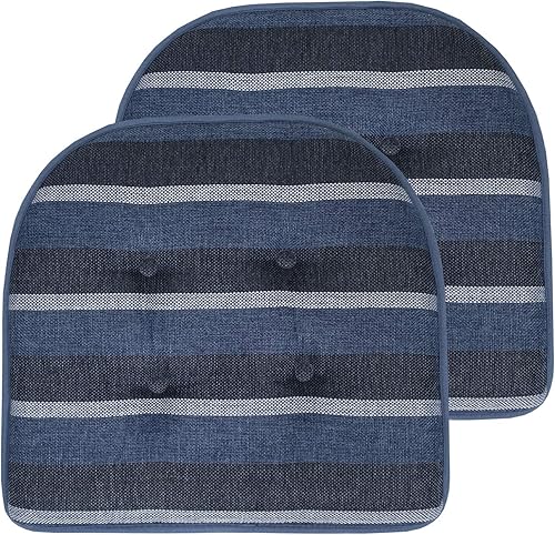 Miniatura 90 de Sweet Home Collection - Cojín de espuma viscoelástica para silla, con capitoné, parte trasera de goma antideslizante, en forma de U, de 17 x 16