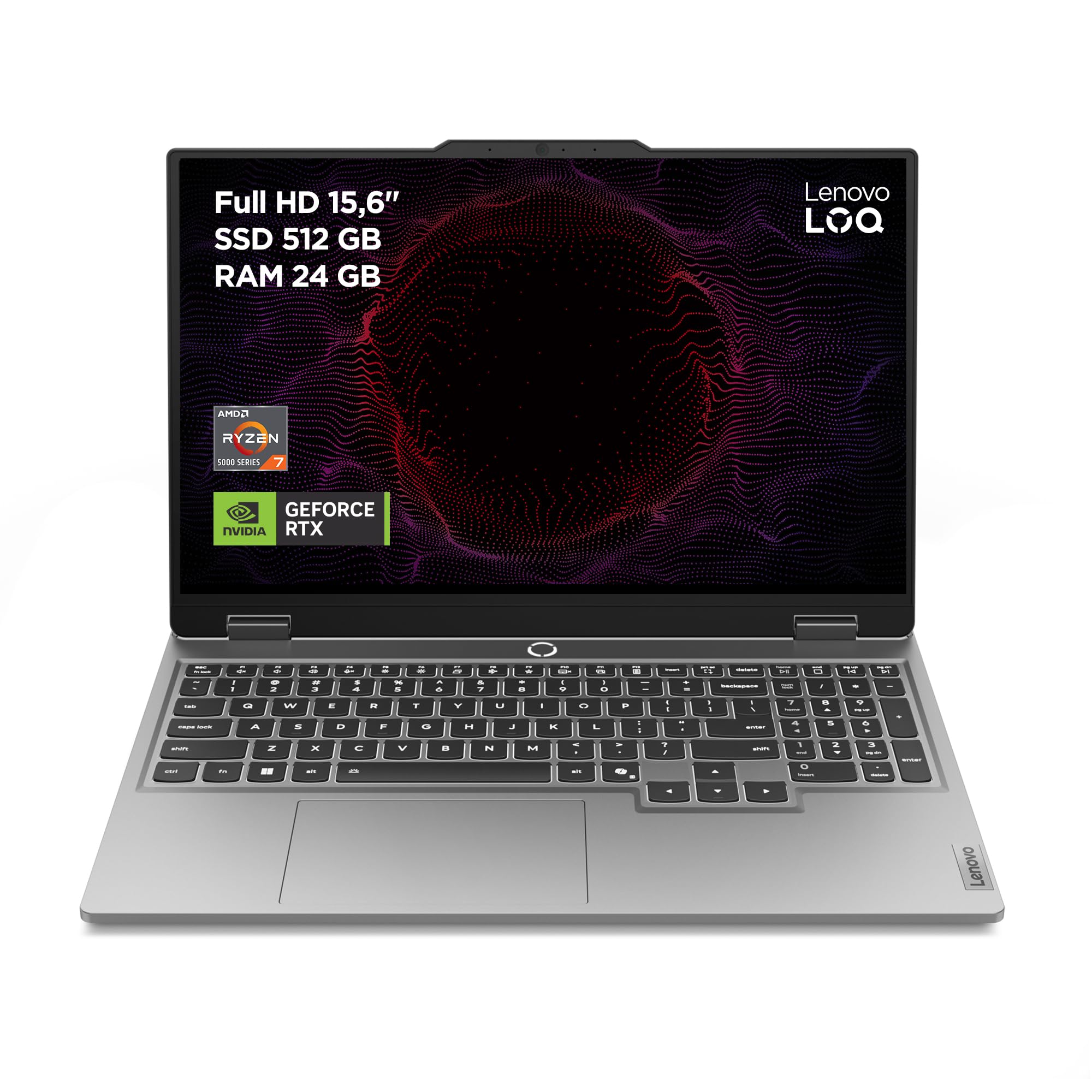 Lenovo LOQ Gen 9 - Ordenador Portátil Gaming IA 15.​6" FHD, 144 Hz (AMD Ryzen 7 7435HS, NVIDIA GeForce RTX 4050, 24 GB RAM, 512 GB SSD, Wi-​Fi 6, Sin Sistema Operativo) Teclado QWERTY Español - Gris