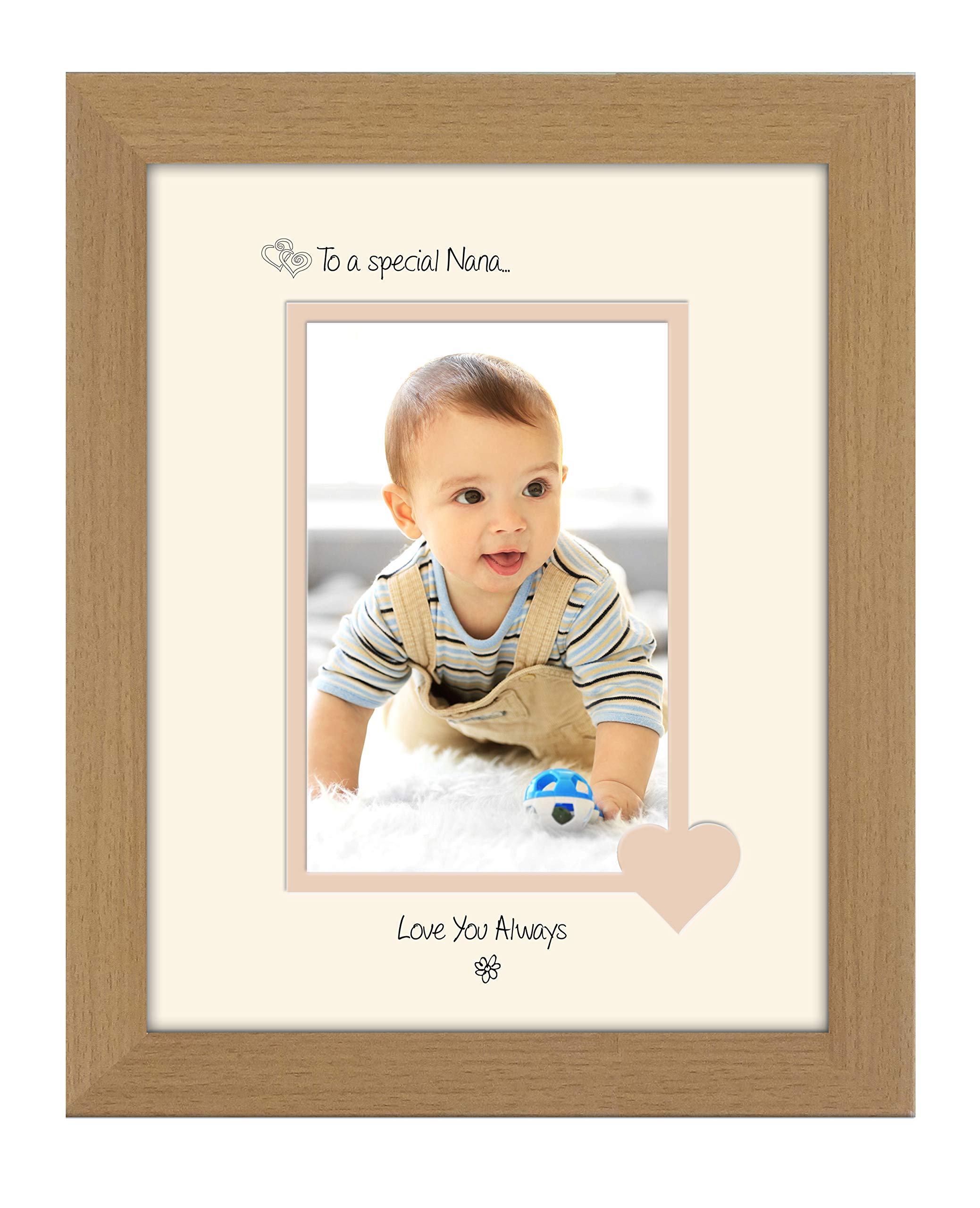 Photos In A Word Oak Finish Frame Cream Mount Beige Inside Nana Photo Frame Special Nana Love You Always Portrait 1113F Double Mounted Quality Gift (Oak Finish Frame Cream Mount Beige Inside)