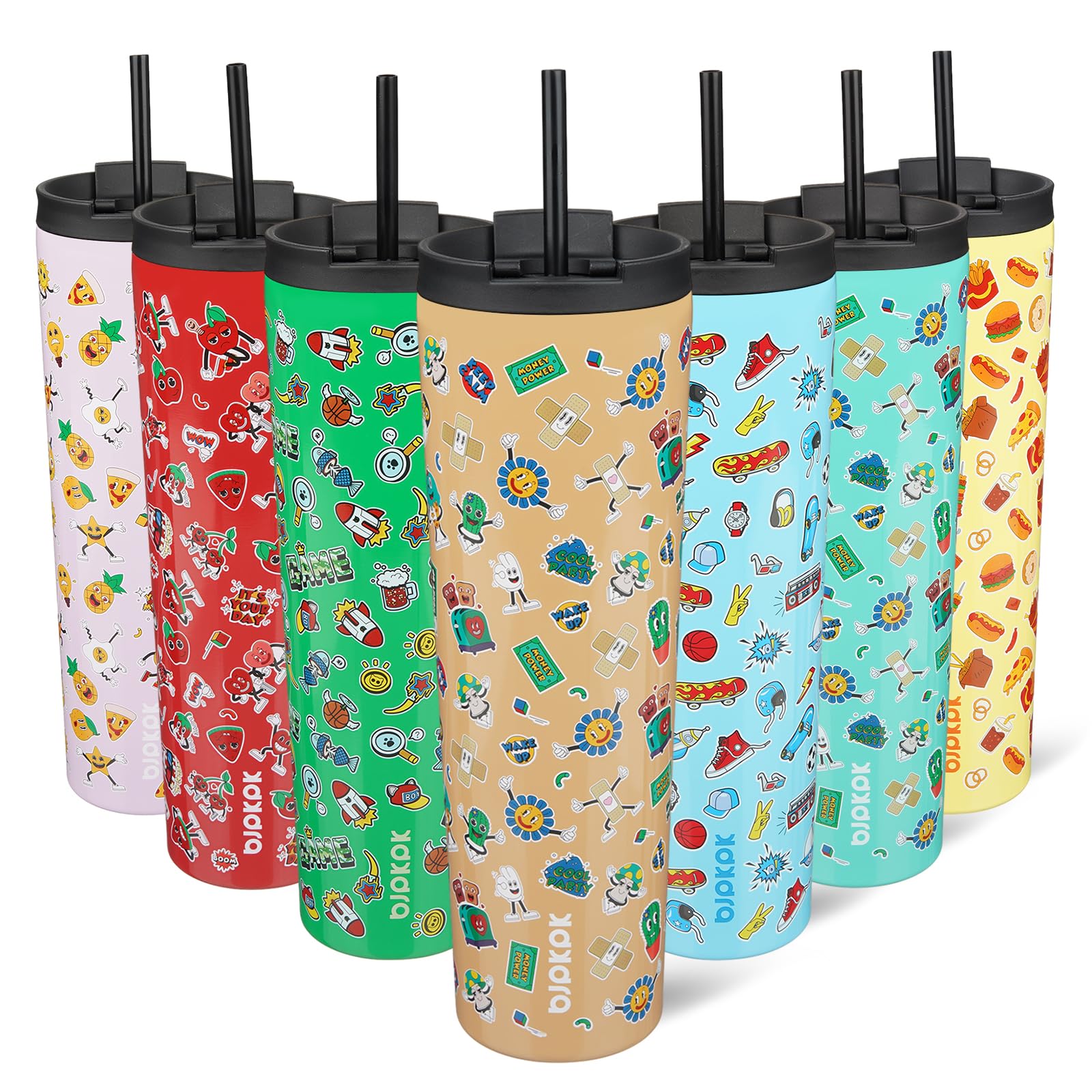 BJPKPK 34oz Coffee Tumbler with Straw, Insulated Stainless Steel Cup