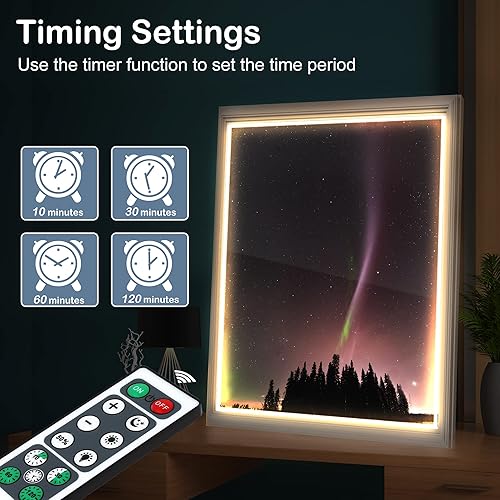 Miniatura 5 de Marco de fotos brillante para bricolaje luz de caja de sombra luz iluminada para niños esposa marido fotos familiares o carteles tira de luces LED