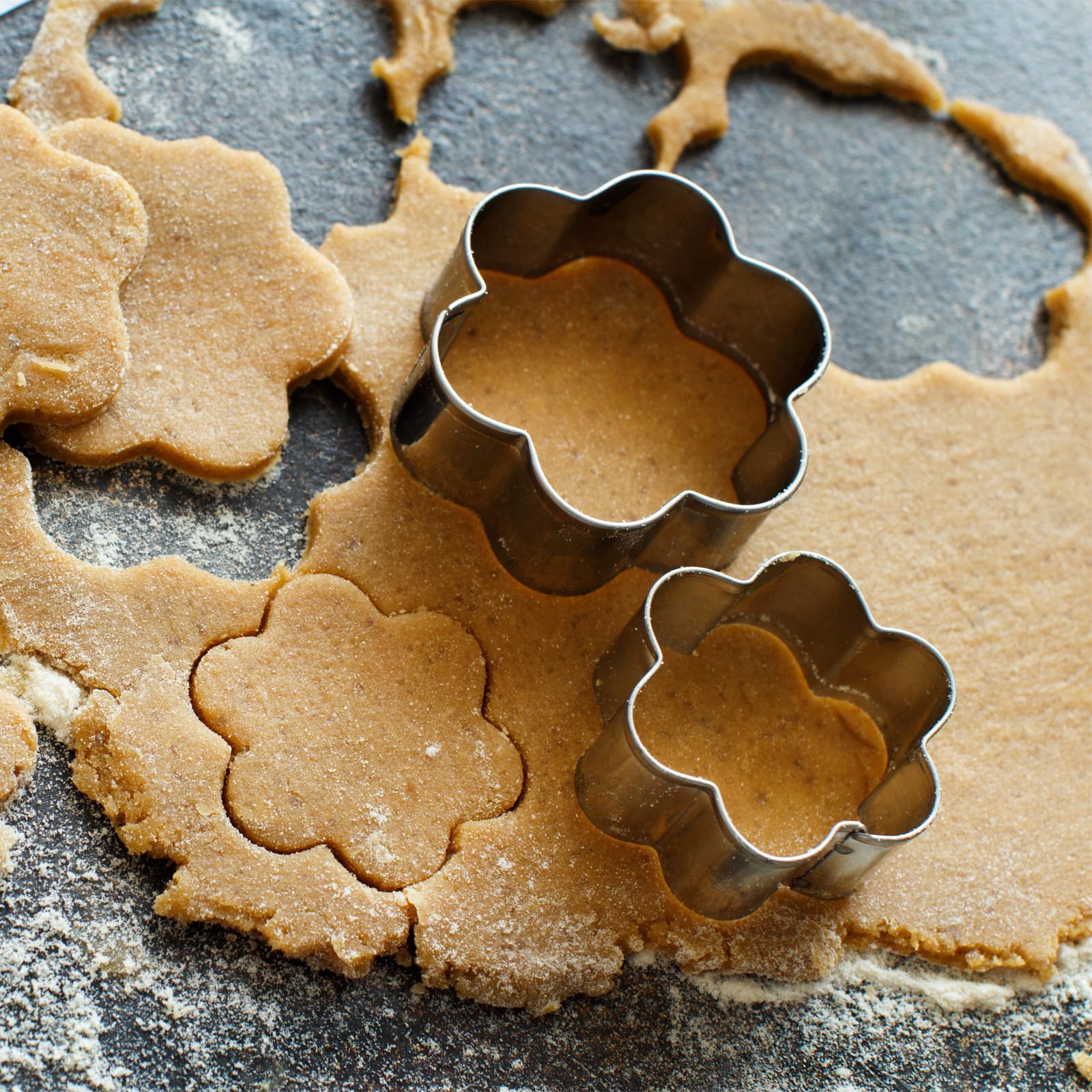 Set De 5 Emporte-pièces Fleurs En Inox - Tailles 5.2 à 9.3cm, Pour Pâte, Fondant, Argile