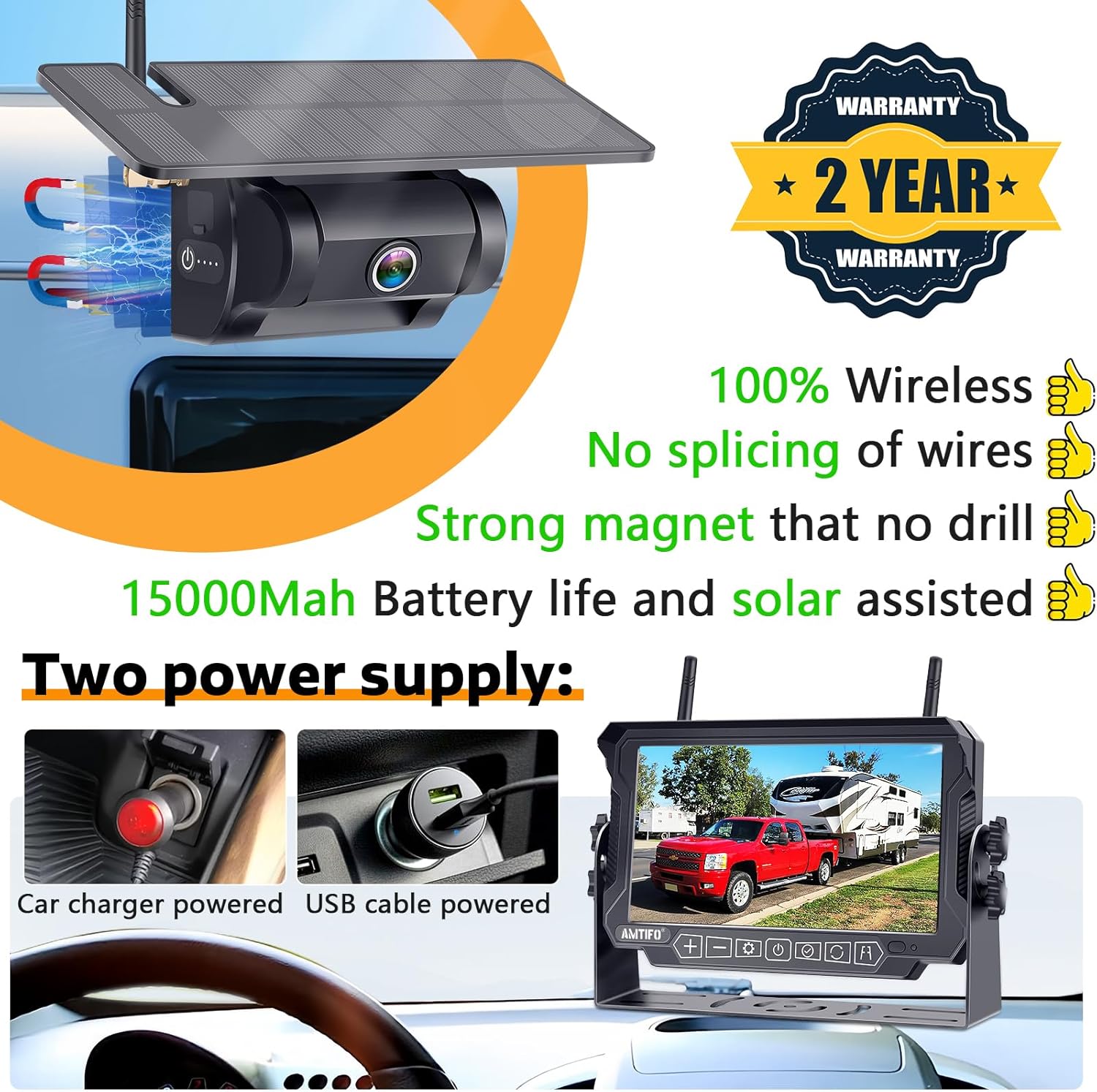 AMTIFO A8 camera with strong magnetic base