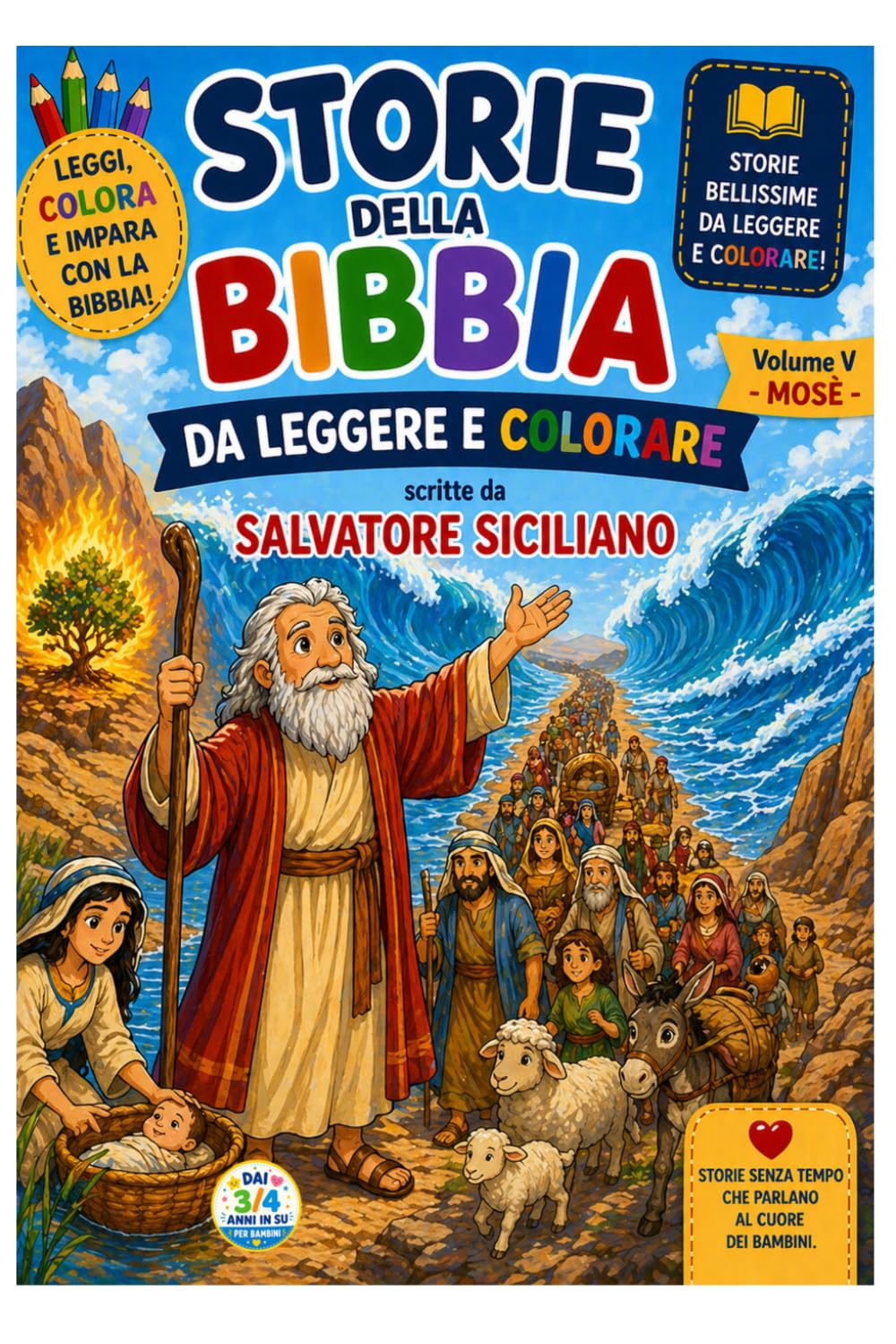 MOSE': Il mar rosso (Storie della Bibbia da leggere e colorare)