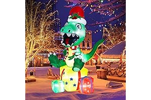 5 FT Christmas Outdoor Decorations Christmas Inflatables Dinosaur with Bright Built-in Led...