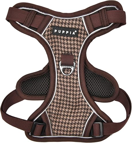 Miniatura 8 de Puppia Conall - Arnés para perro con patrón de pata de gallo, resistente, ajustable, para cuello y pecho, reflectante para perros pequeños y