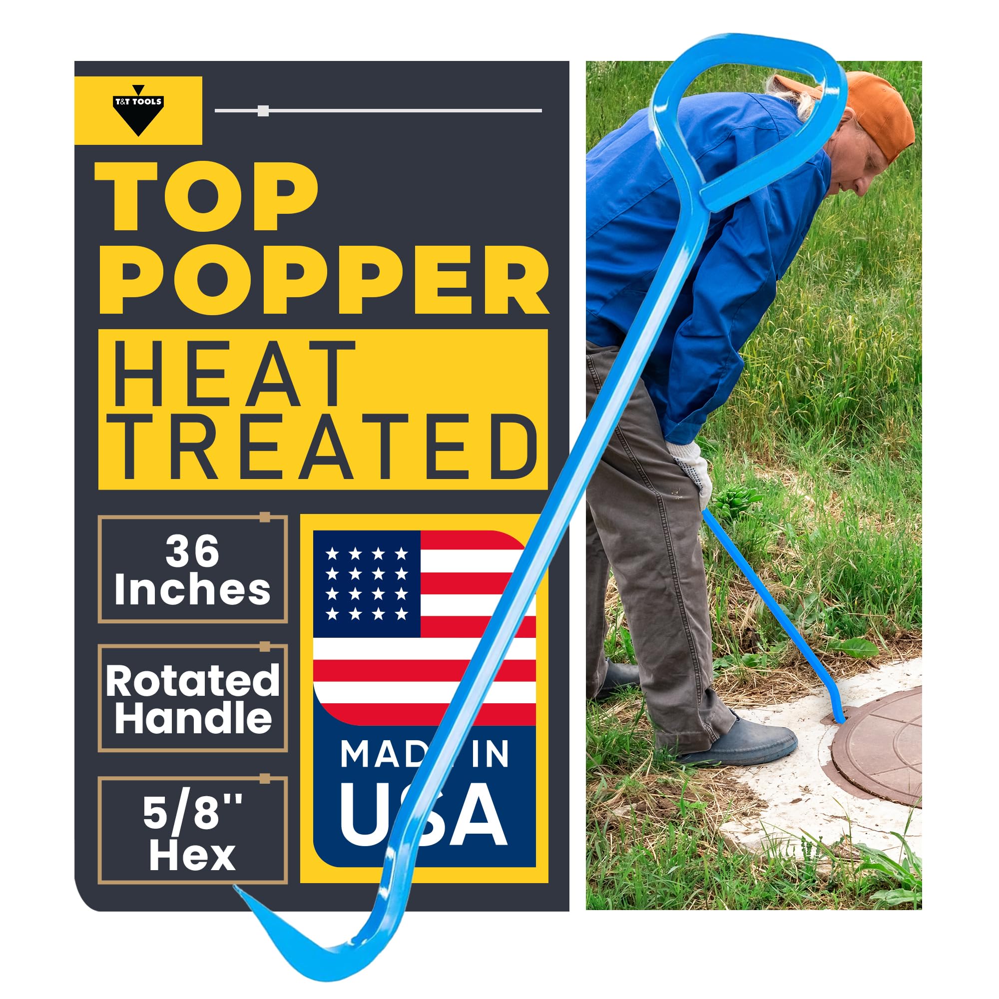 Amazon.com: T&T Tools Top Popper Manhole Hook – Heat Treated