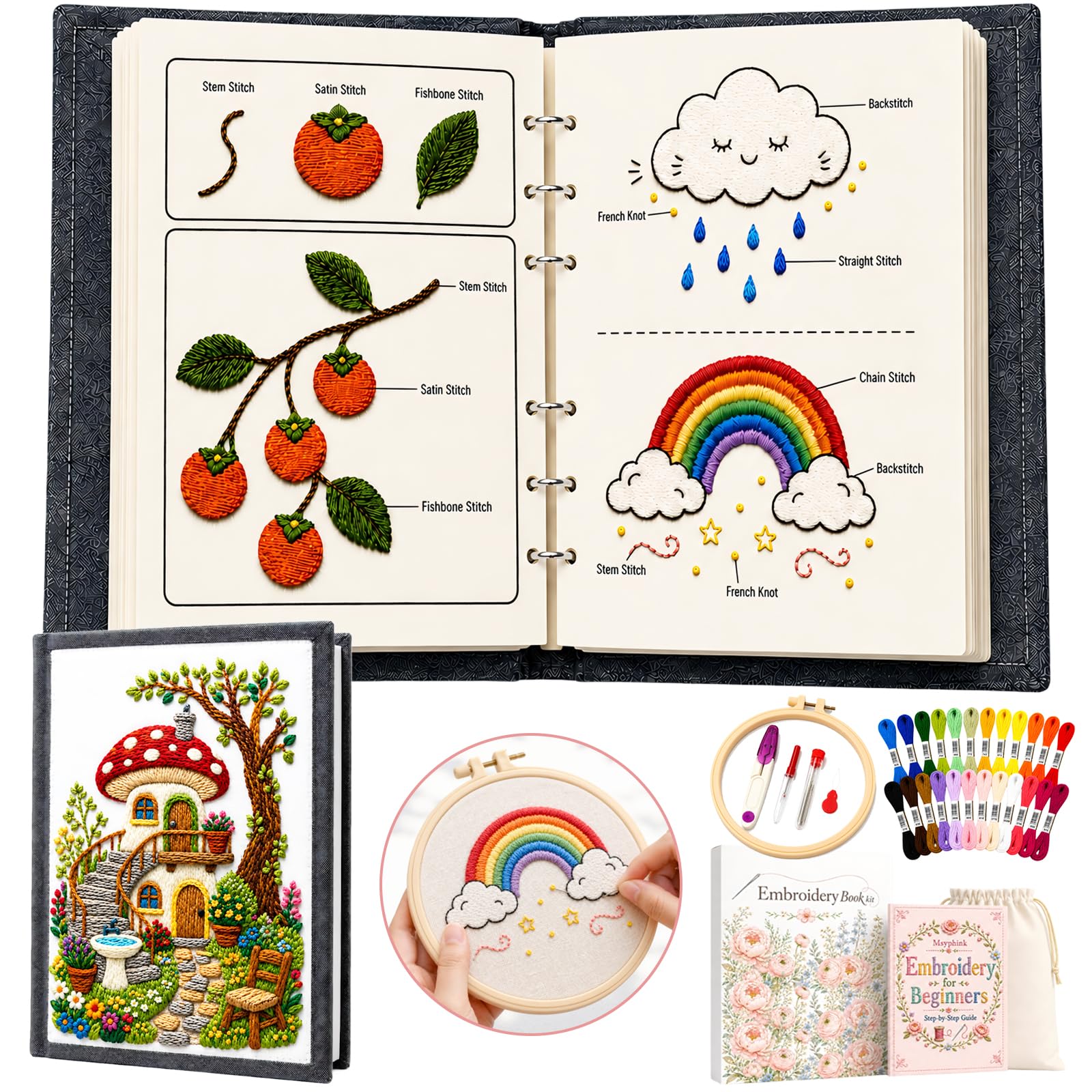 Beginner Embroidery Kit - Learn to Stitch! -1