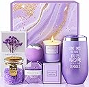 Gifts for Women, Mom, Wife, Girlfriend, Sister, Her - Happy Birthday, Christmas, Valentine's Day, Mothers Day Gifts - Lavender Spa Gift Basket Set