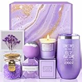 Gifts for Women, Mom, Wife, Girlfriend, Sister, Her - Happy Birthday, Christmas, Valentine's Day, Mothers Day Gifts - Lavender Spa Gift Basket Set
