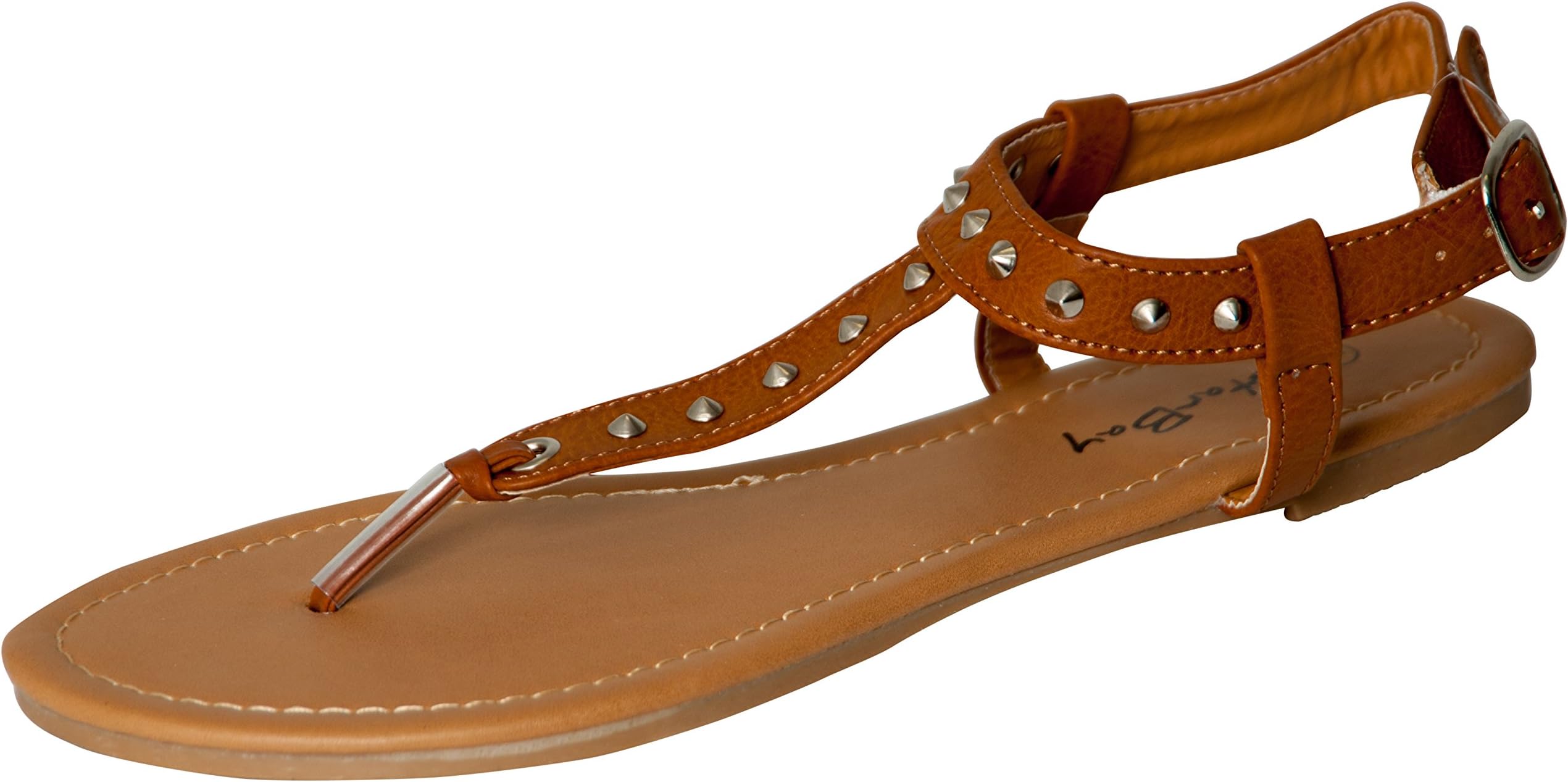 Womens Roman Gladiator Spike Studded T Strap Sandals Flats Shoes