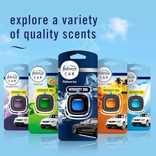 Miniatura 7 de Febreze Clip de ventilación para ambientador de automóvil, aroma a hielo de platino, 07 onzas, clip de ventilación de automóvil, paquete de 4 (el