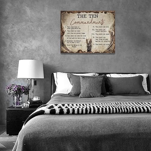 Miniatura 2 de Arte de pared de los diez mandamientos, versículo bíblico cristiano, 10 mandamientos, imágenes de las escrituras religiosas, decoración de pared,