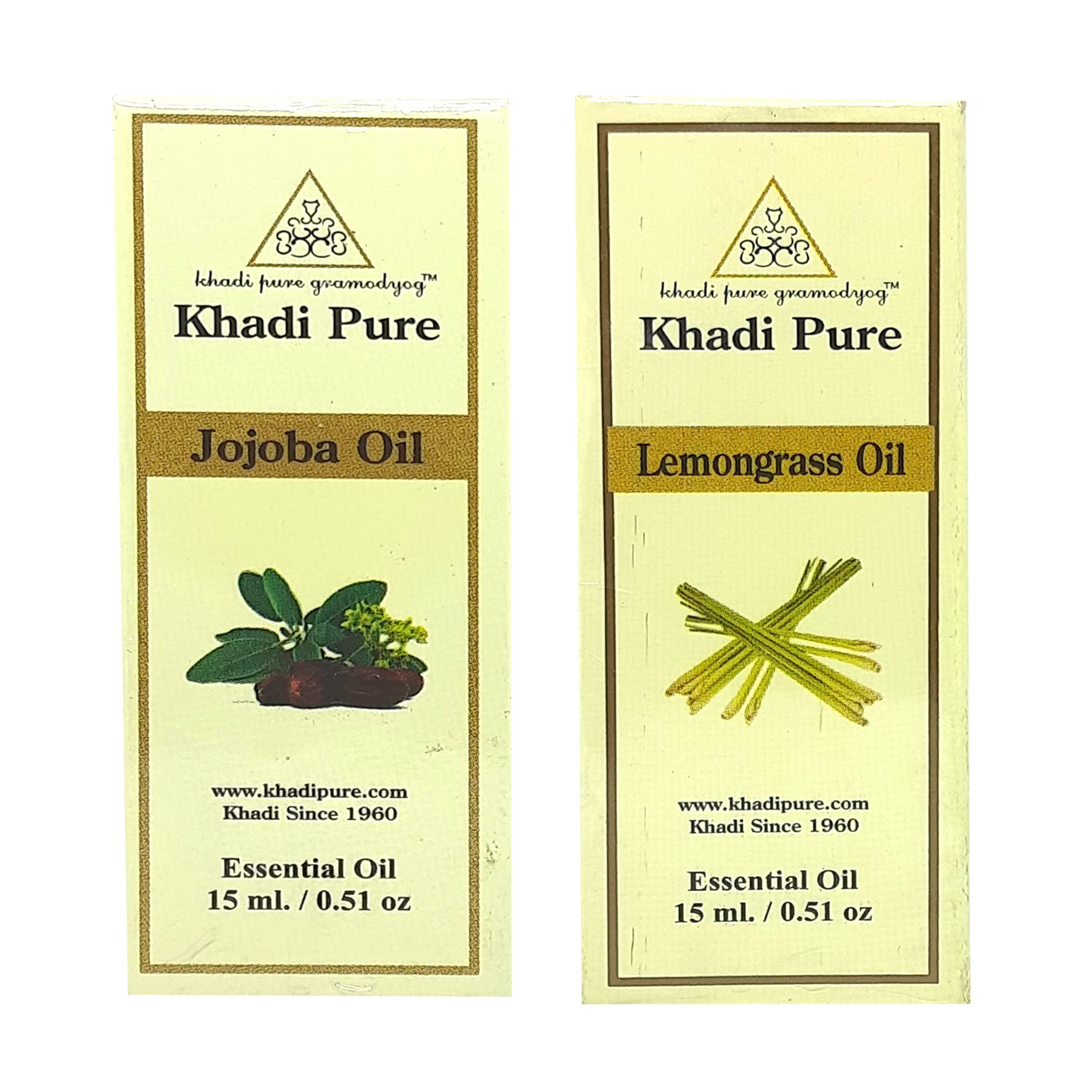 Khadi Pure Jojoba & Lemongrass Essential Oil, 15 ml (Pack of 2)-picture-12