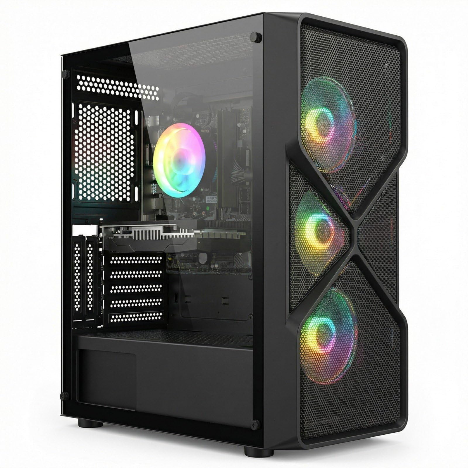 STGSivir PC Gaming Fisso, Computer Gaming, Core i7 8 gen fino a 4.1 GHz • Nvidia RTX 3050 6GB GDDR6 • 32GB DDR4 RAM • 1TB SSD • WiFi 6 • BT • Windows 11 Pro