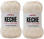 Cotton Yarn - 100% Cotton Yarn for Crocheting and Knitting, Mercerized Cotton Amigurumi Yarn Fine-Sport 2 1.76 oz (50g) / 136 Yrds (125 m) 2 Skeins - Avocado Green