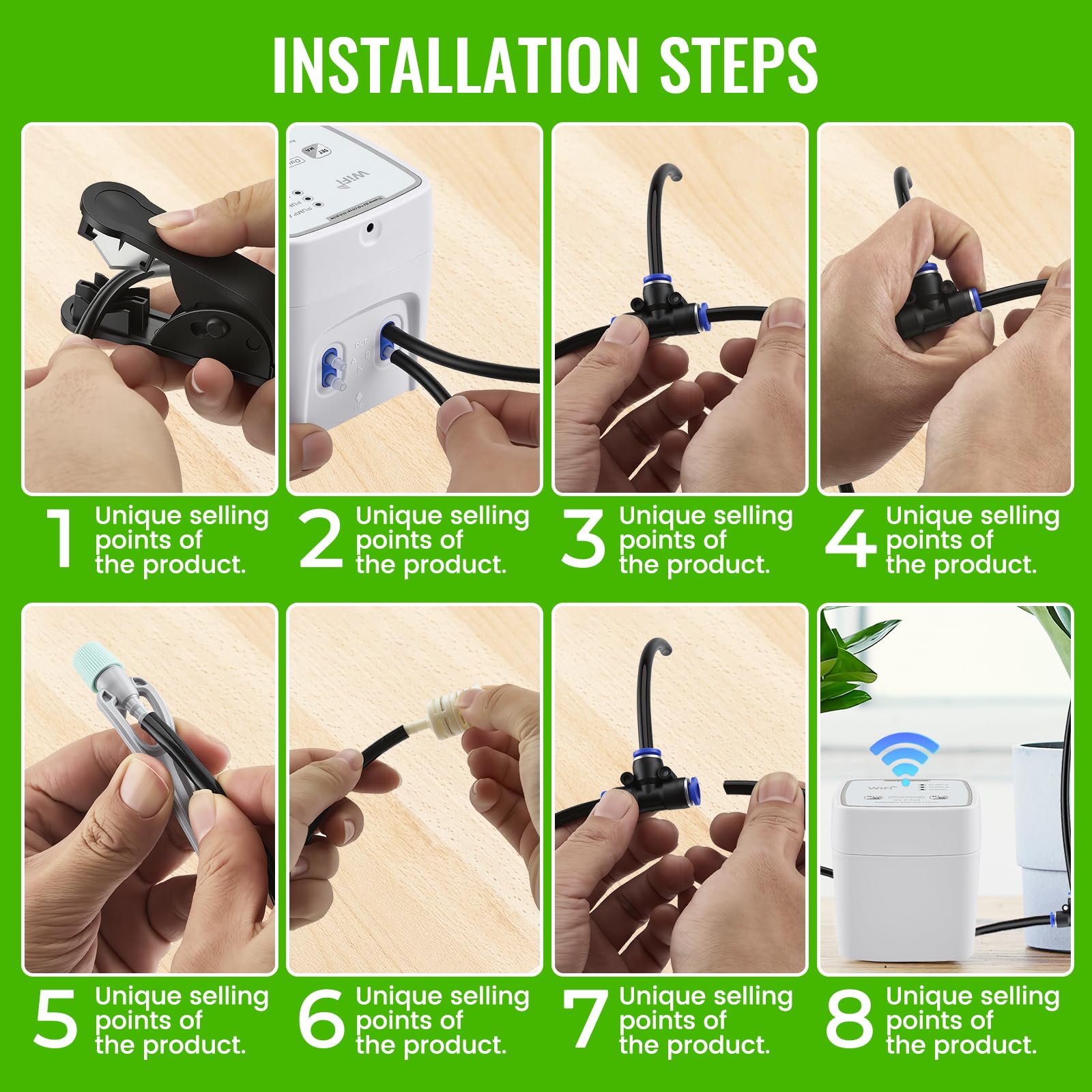 Système d'irrigation automatique WIFI - Système d'irrigation goutte à goutte via application - Arrosage utomatique pour jusqu'à 20 plantes d'intérieur - Mode automatique/manuel/intelligent - Arrosage