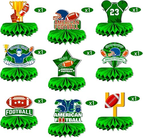 Miniatura 3 de 9 centros de mesa de fútbol para decoración de mesa, decoraciones de fiesta del Super Bowl 2024 con forma de panal de abeja para fútbol, fiesta de