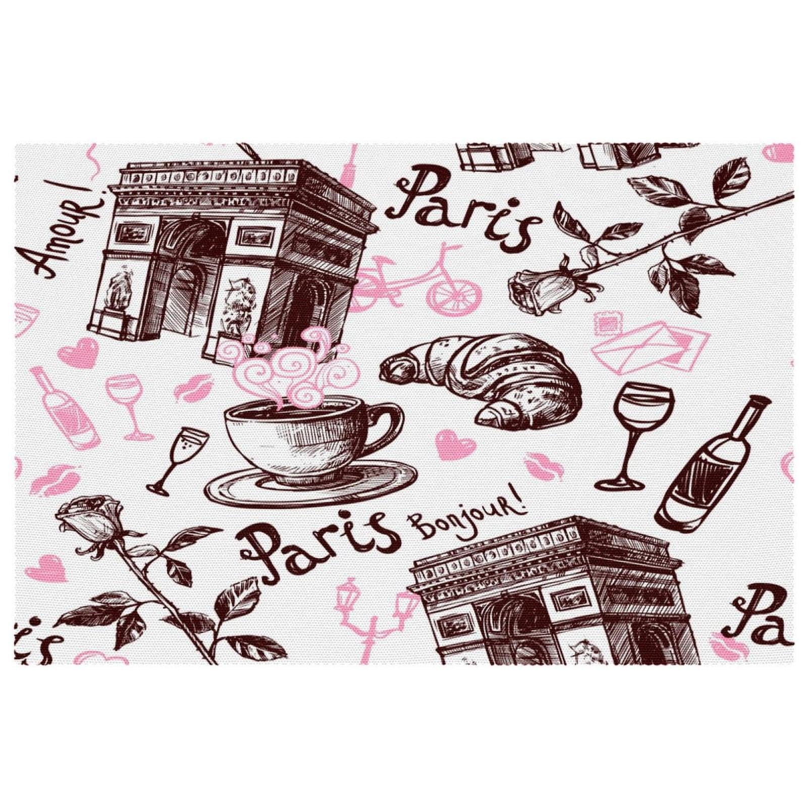 Sets de table anti rayure et chaleur lot de 6 Paris pour table à manger