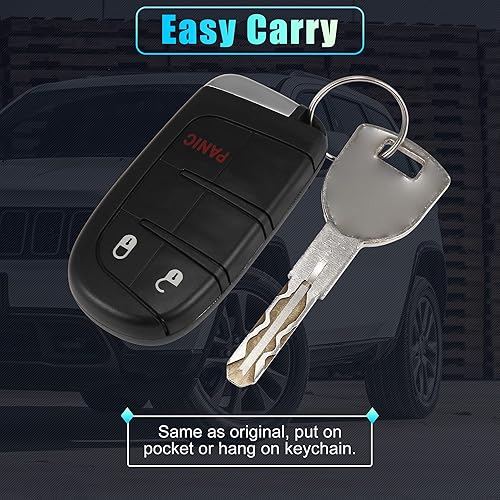 Miniatura 7 de X AUTOHAUX Llavero de repuesto para automóvil M3N40821302 433MHz 46 Chip para Jeep Grand Cherokee 2014-2022 para Dodge Durango 2014-2022 3 botones