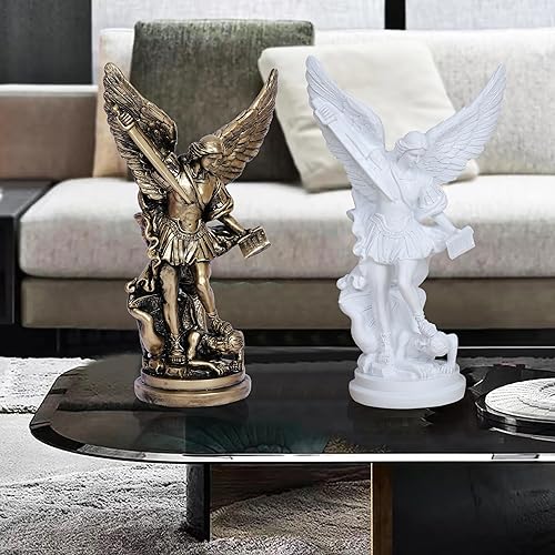 Miniatura 9 de Estatua de San Miguel Arcangel de 12 pulgadas, estatua de San Miguel, estatua de San Miguel, estatua derrotada de Lucifer pisotea, resina de